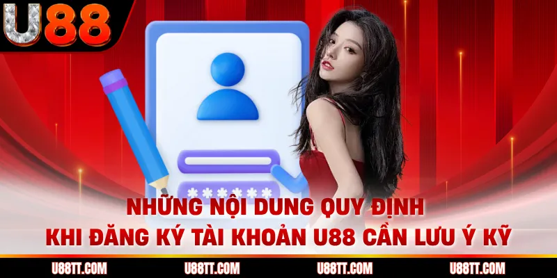 Những nội dung quy định khi đăng ký tài khoản U88 cần lưu ý kỹ